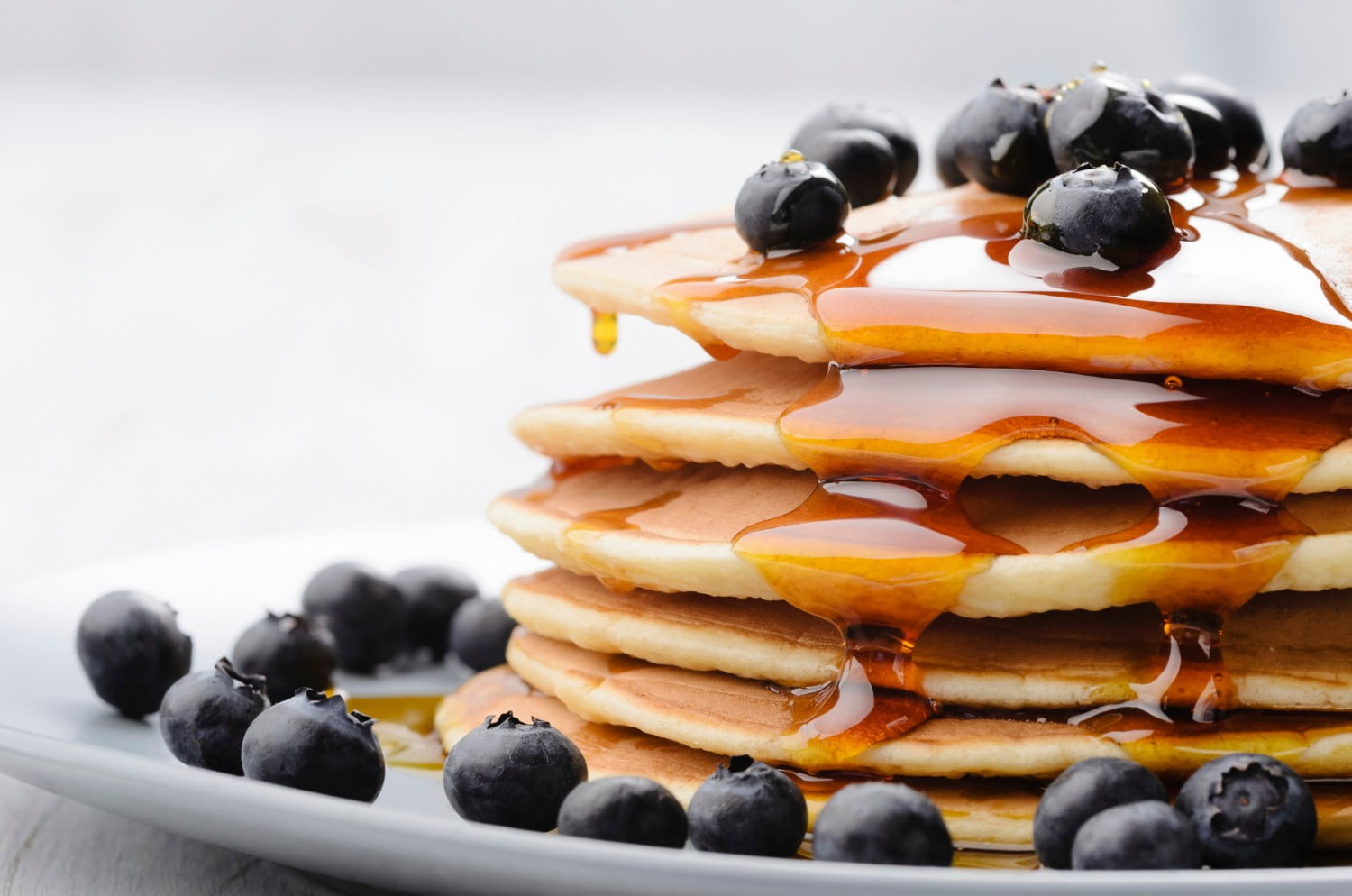 stack of blueberry pancakes