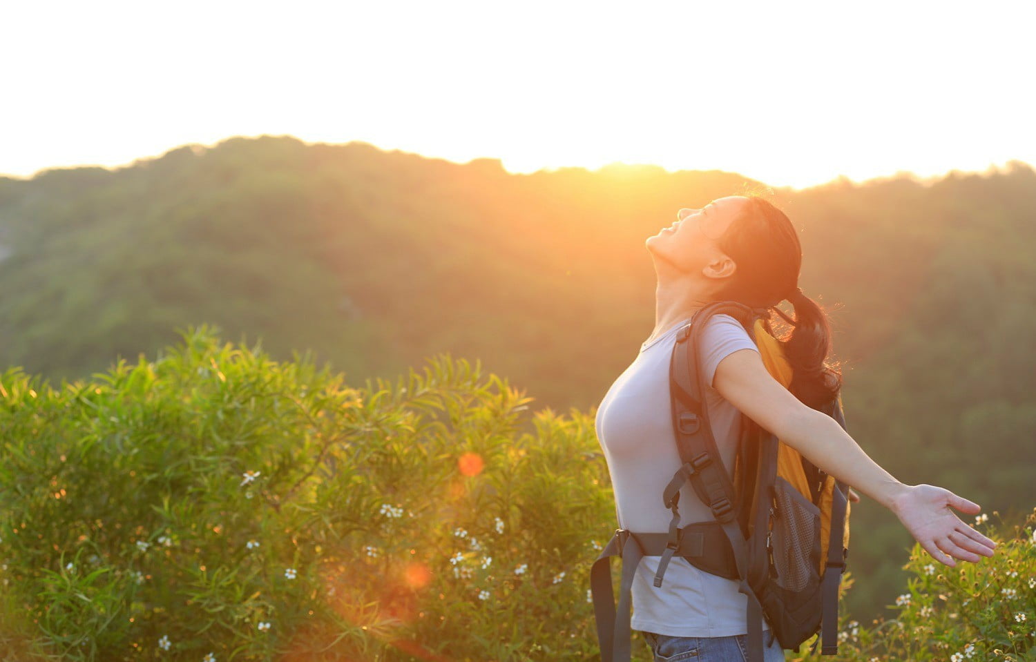 woman hiking outdoors